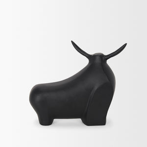 Radu Large Matte Black Metal Bull Decorative Object