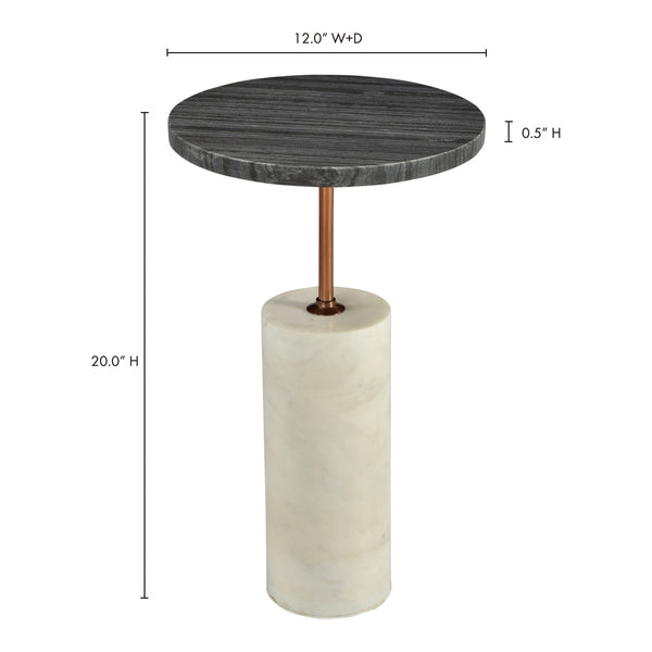 Moe's Dusk Accent Table Black, Marble and Brass