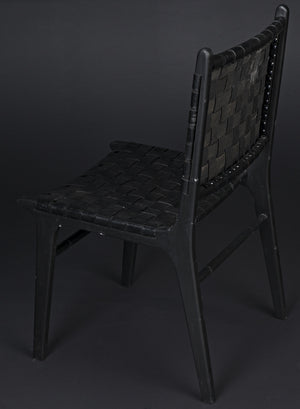 Dede Dining Chair, Leather, Black