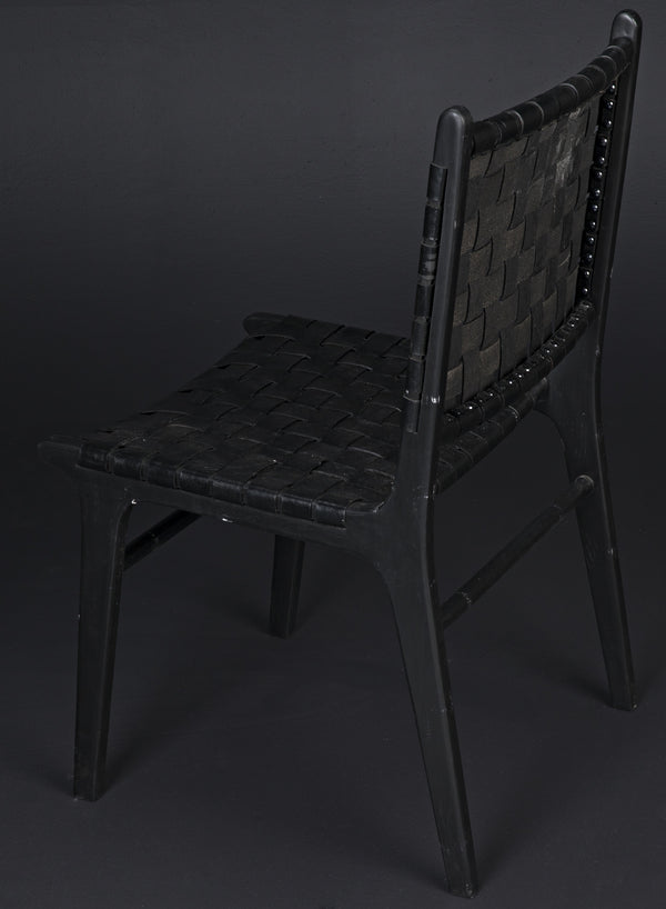 Dede Dining Chair, Leather, Black