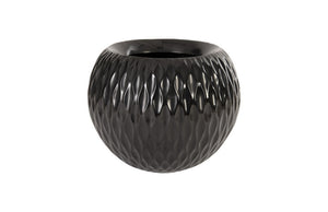 Ripple Planter, Gel Coat Black