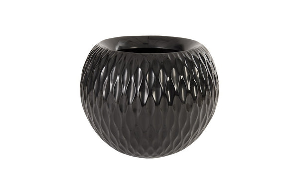 Ripple Planter, Gel Coat Black