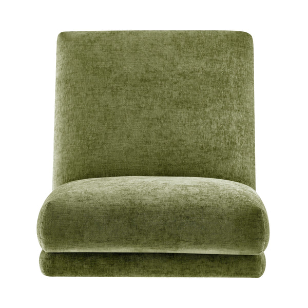 Zenda Chenille Swivel Accent Chair w/ Wooden Base, Millburry Green