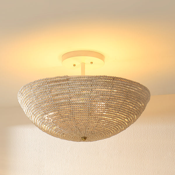  Tsunami Wood Beaded Semi Flush Mount