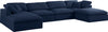 Carmen Cloud Modular Sectional In Navy Linen Fabric