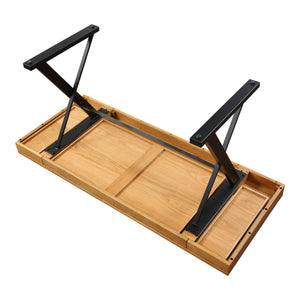 Moe's Profecto Desk in Natural Oak with Steel Frame