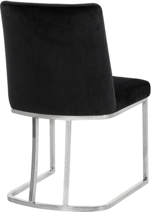 Rick Dining Chair In Black Velvet and Chrome