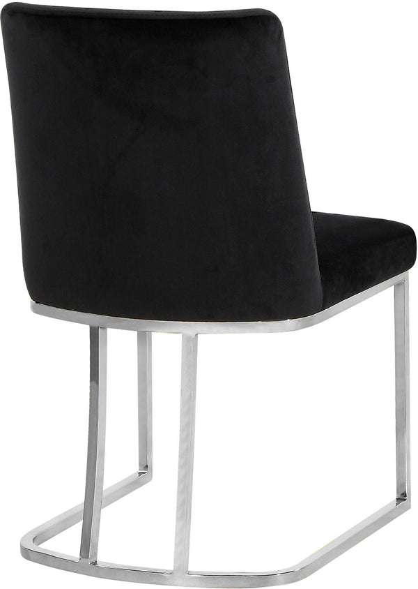 Rick Dining Chair In Black Velvet and Chrome