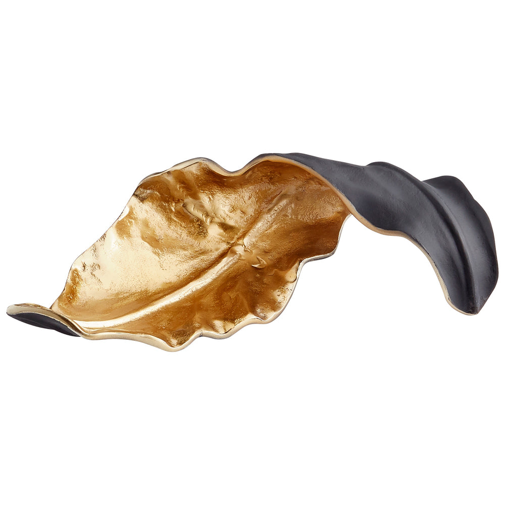Oak Brush Sculpture in Black and Gold