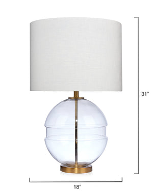 Satellite Glass Table Lamp, Antique Brass