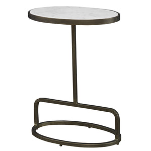 Jessenia White Marble Accent Table