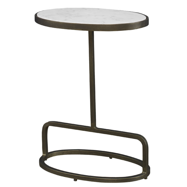 Jessenia White Marble Accent Table
