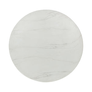 Caspia Outdoor Round Dining Table - Snowdrift White/Black