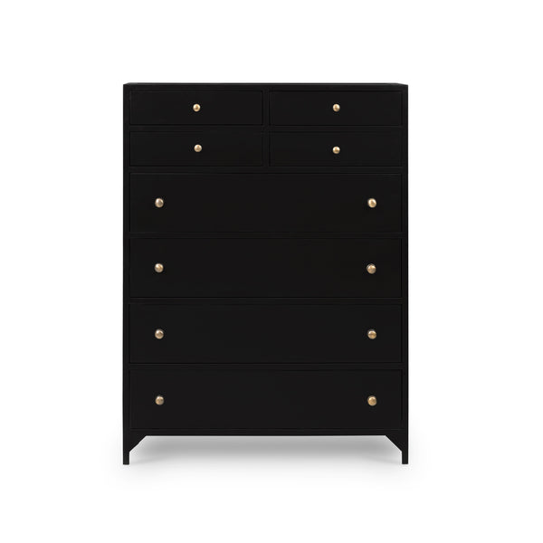 Belmont 8 Drawer Tall Dresser In Black