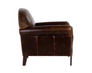 BASTONI LOUNGE CHAIR - CHOCOLATE LEATHER
