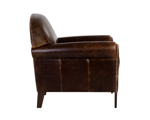 BASTONI LOUNGE CHAIR - CHOCOLATE LEATHER