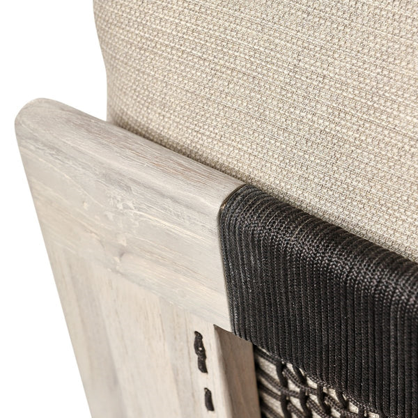 Livia Teak Outdoor Sectional in Soft Taupe