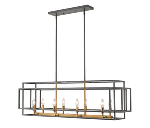 Titania 8 Light Island/Billiard in Bronze + Olde Brass Finish