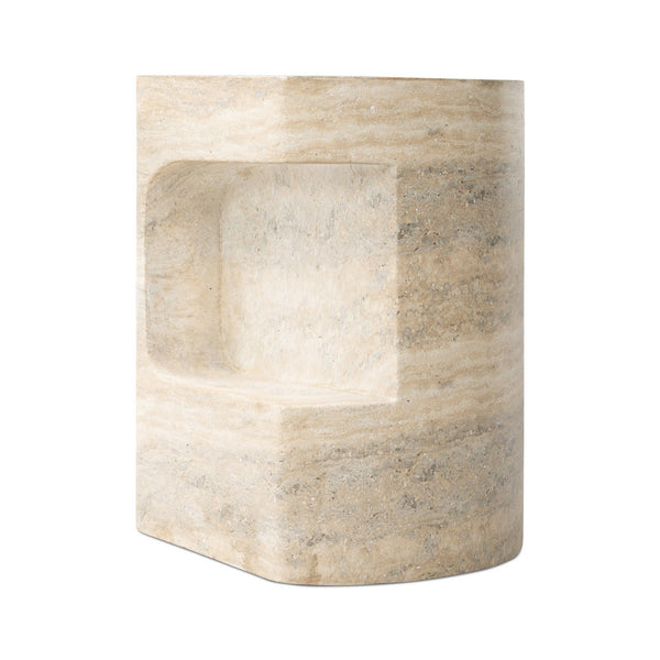 Clementine End Table In Textured Sandy Grey