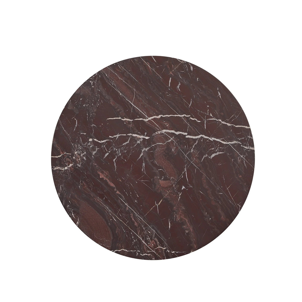 Reilly Marble Round Coffee Table - Merlot Finish