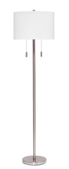 Lincoln 2-Light Metal Floor Lamp, Silver