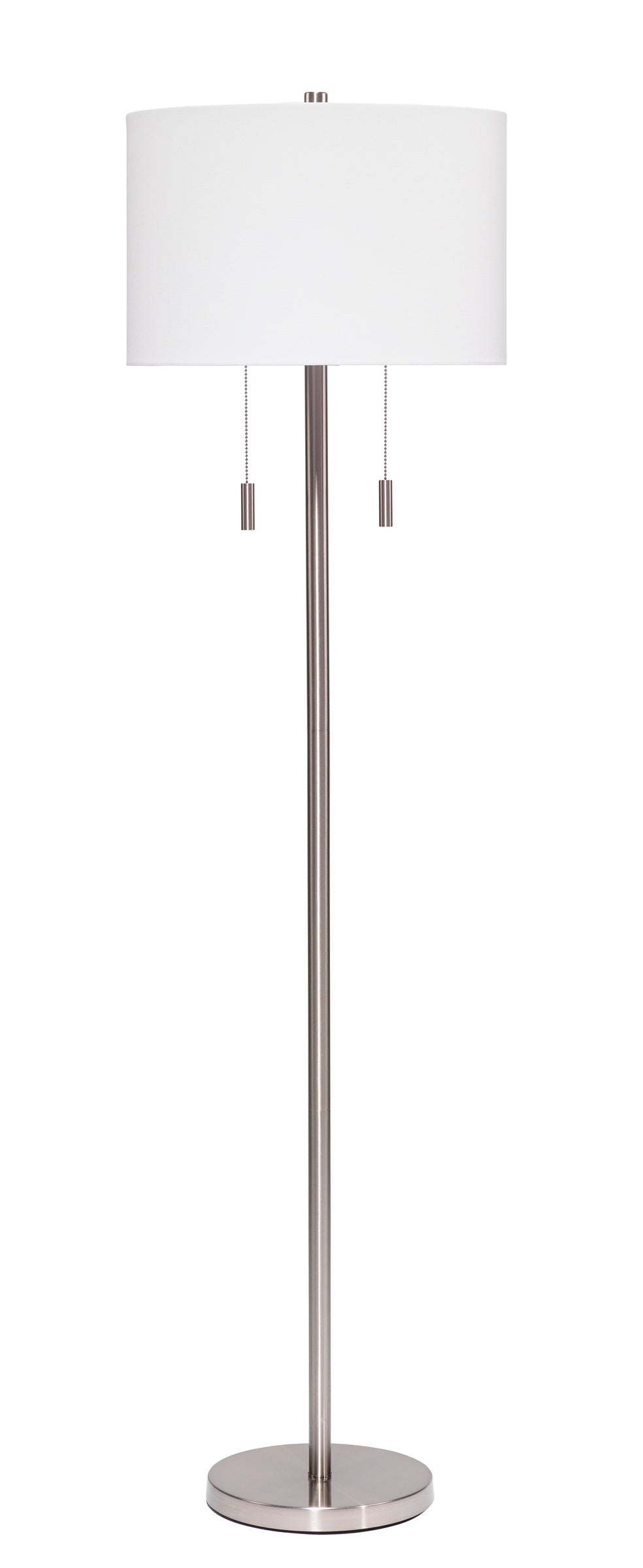 Lincoln 2-Light Metal Floor Lamp, Silver