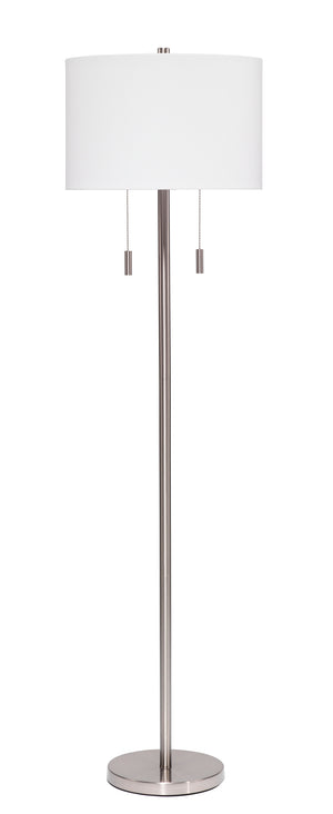 Lincoln 2-Light Metal Floor Lamp, Silver
