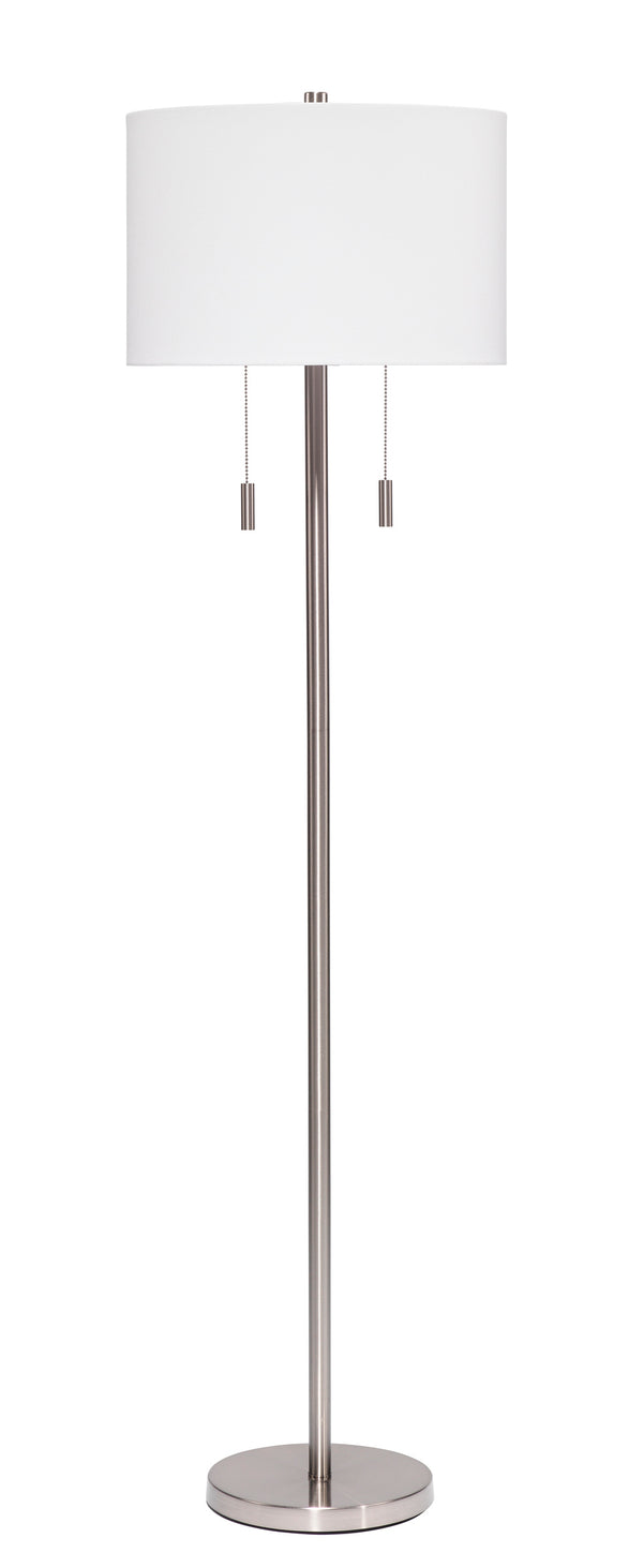 Lincoln 2-Light Metal Floor Lamp, Silver