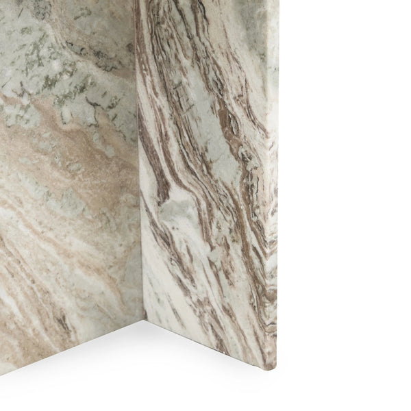Bexly Marble Square End Table in Rusty Gray