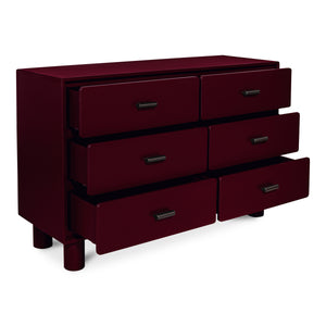 Moe's Jolene 6-Drawer Dresser in Deep Red