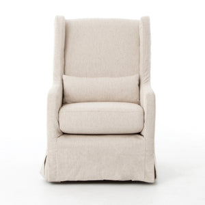 Swivel Wing Chair In Jette Linen