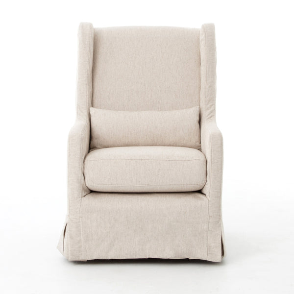 Swivel Wing Chair In Jette Linen