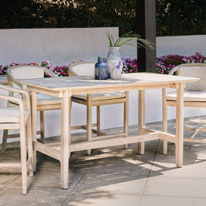 Dawn Outdoor Teak Counter Table in Gray, by Classic Home