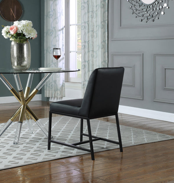 Bernard Dining Chair In Black Faux Leather