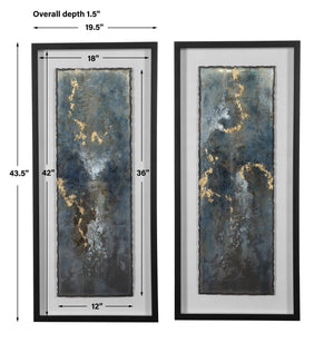 Glimmering Agate Abstract Prints, S/2