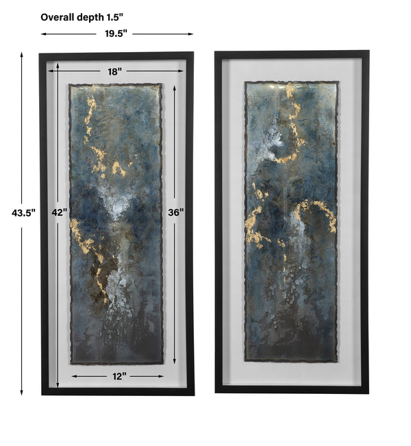 Glimmering Agate Abstract Prints, S/2
