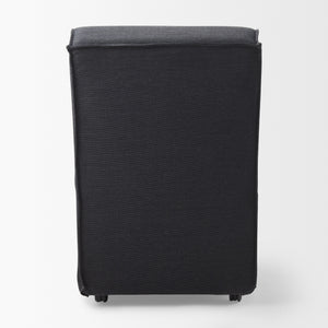Damon Fully Upholstered Grey Fabric Dining Chair on Casters