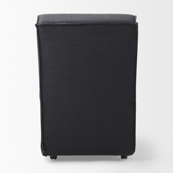 Damon Fully Upholstered Grey Fabric Dining Chair on Casters