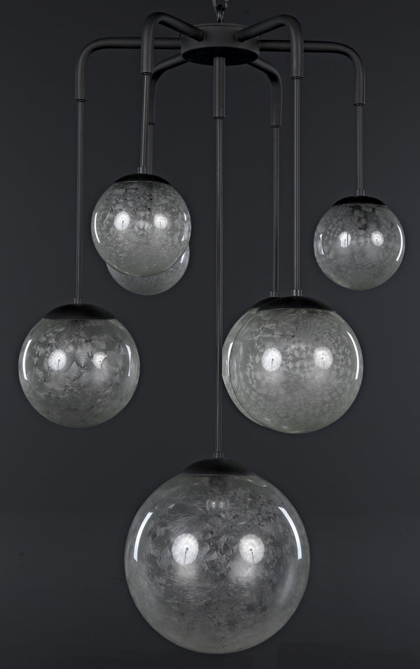 Artemis Chandelier, Steel with Black Finish