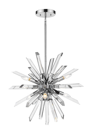 Burst 6 Light Chandelier in Chrome Finish