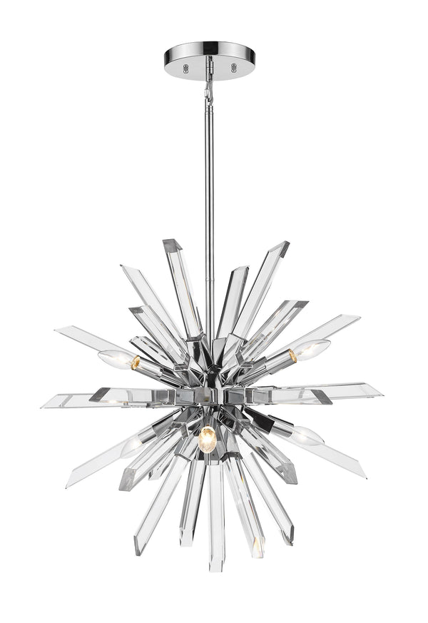 Burst 6 Light Chandelier in Chrome Finish