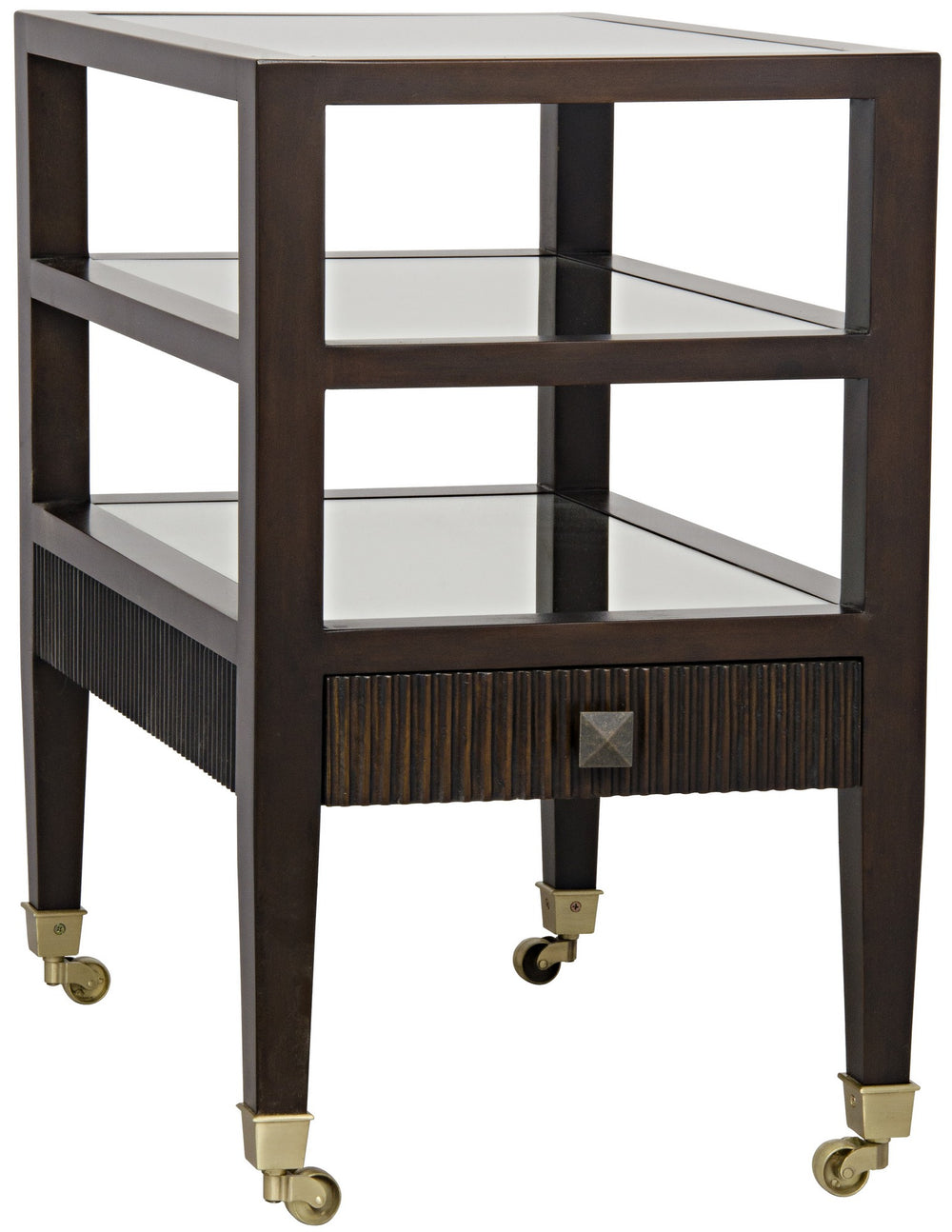 Lesly Side Table, Distressed Brown