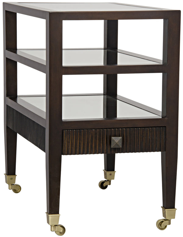Lesly Side Table, Distressed Brown