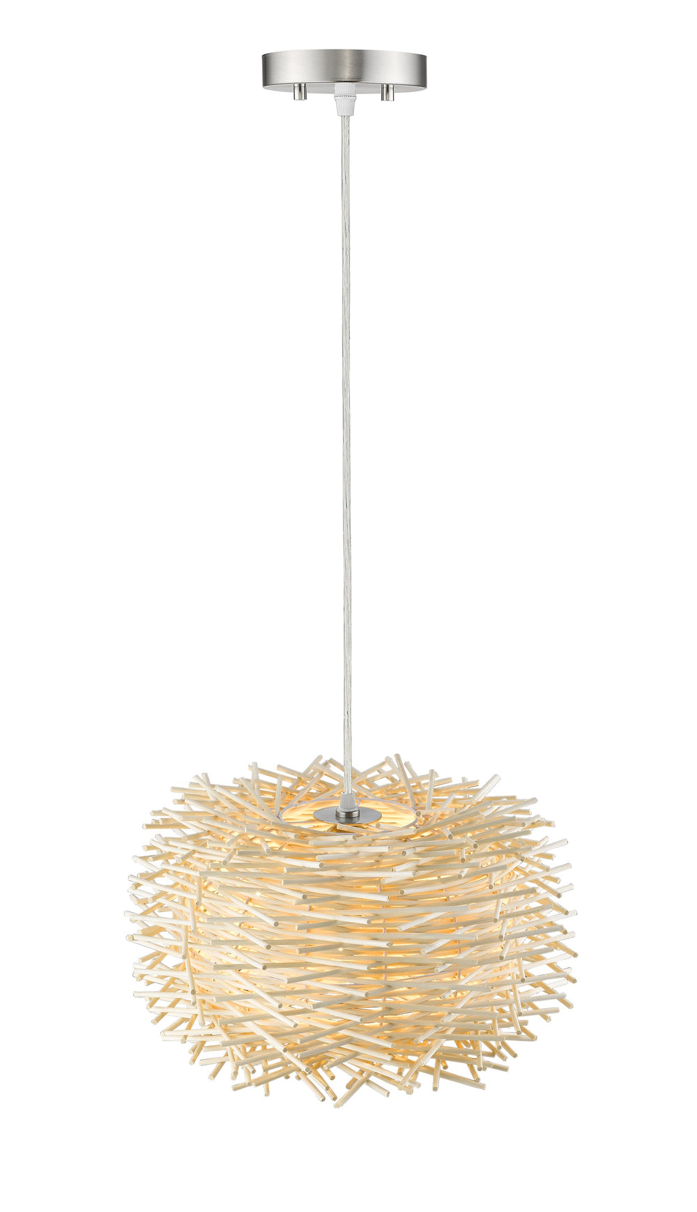 Sora 1 Light Pendant in Brushed Nickel Finish