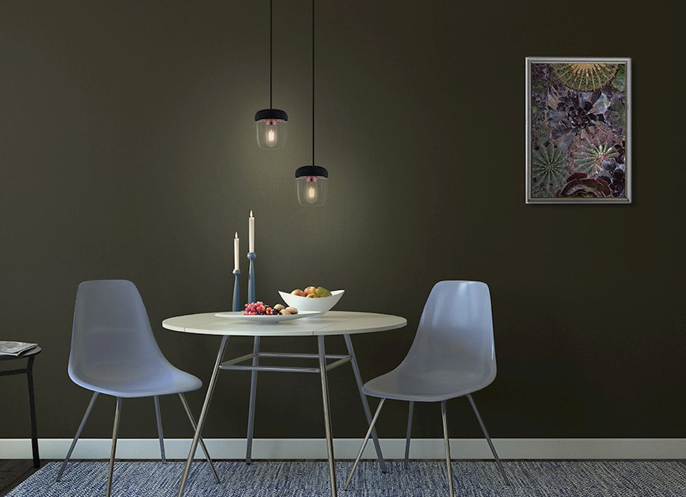 Acorn Black and Copper Hardwired Pendant with LED Bulb