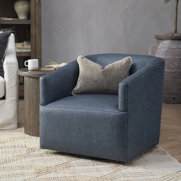 Vernon Swivel Chair in El Paso-Navy with 360° Swivel