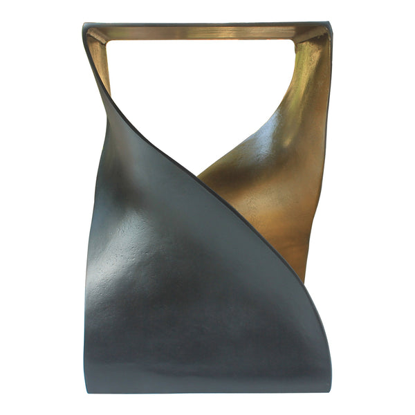 Moe's Twist Accent Table Black with Brass Finish
