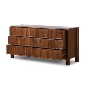 Ezri 6 Drawer Dresser - Carved Cocoa Oak