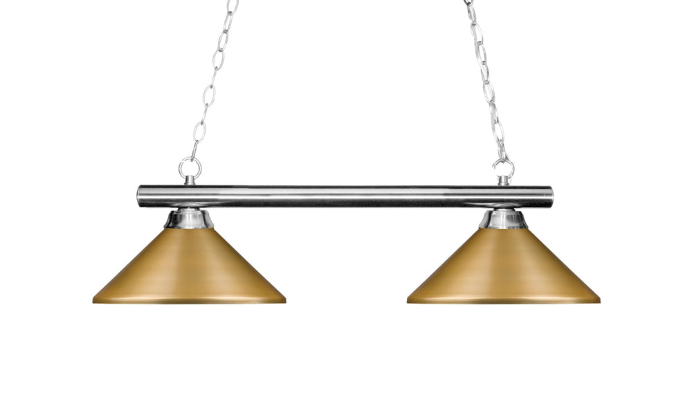 Sharp Shooter 2 Light Billiard Light in Chrome Finish