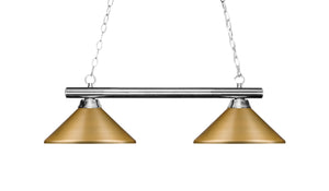 Sharp Shooter 2 Light Billiard Light in Chrome Finish